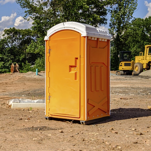 how often are the portable restrooms cleaned and serviced during a rental period in Wheatland Iowa